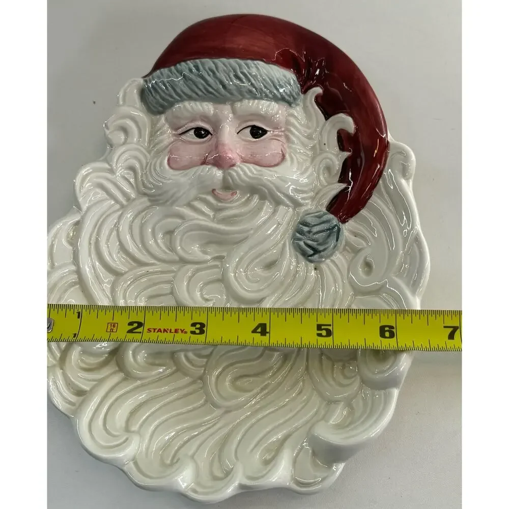 Vintage OCI 1990s Santa Dish Holiday Christmas  Seasonal Decor 8 x 7